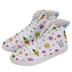 Easter Kawaii Pattern Women s Hi-top Skate Sneakers by Valentinaart