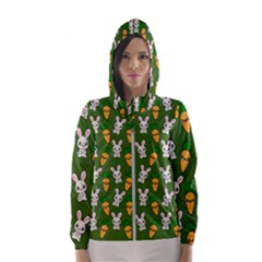 Easter Kawaii Pattern Hooded Wind Breaker (women) by Valentinaart