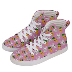 Easter Kawaii Pattern Women s Hi-top Skate Sneakers by Valentinaart