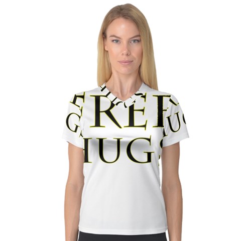 Freehugs V-neck Sport Mesh Tee by cypryanus