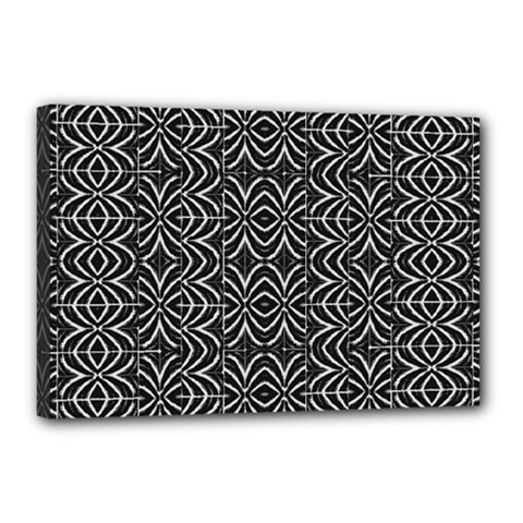 Black And White Tribal Print Canvas 18  X 12  by dflcprints