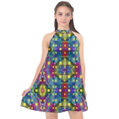 Artwork By Patrick-pattern-23 Halter Neckline Chiffon Dress  by ArtworkByPatrick