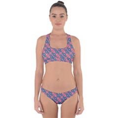 Squares And Circles Motif Geometric Pattern Cross Back Hipster Bikini Set