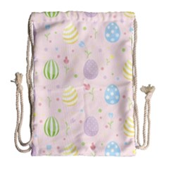 Easter Pattern Drawstring Bag (large) by Valentinaart