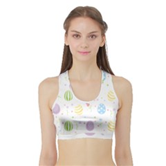 Easter Pattern Sports Bra With Border by Valentinaart