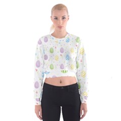 Easter Pattern Cropped Sweatshirt by Valentinaart