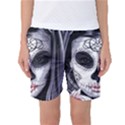 Day of the Dead Sugar Skull Women s Basketball Shorts View1