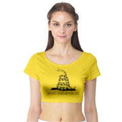 Gadsden Flag Don t Tread On Me Short Sleeve Crop Top by snek