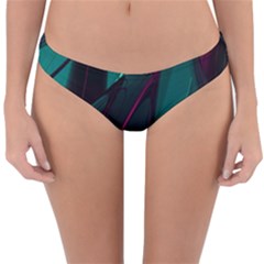 Abstract Green Purple Reversible Hipster Bikini Bottoms by Sapixe