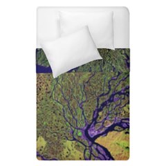 Lena River Delta A Photo Of A Colorful River Delta Taken From A Satellite Duvet Cover Double Side (single Size) by Simbadda