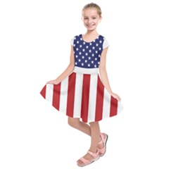 Maga Make America Great Again With Us Flag On Black Kids  Short Sleeve Dress by snek