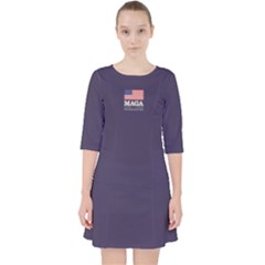 Maga Make America Great Again With Us Flag On Black Pocket Dress by snek