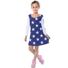 Maga Make America Great Again With Us Flag On Black Kids  Long Sleeve Velvet Dress by snek