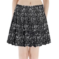 Antique Roman Typographic Pattern Pleated Mini Skirt by dflcprints