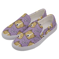 Dog Pattern Men s Canvas Slip Ons by Sapixe