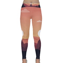 Design Art Hill Hut Landscape Classic Yoga Leggings by Nexatart