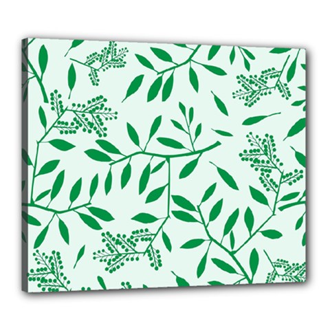 Leaves Foliage Green Wallpaper Canvas 24  X 20  by Sapixe