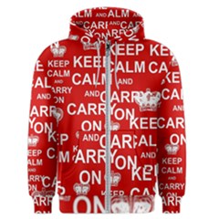 Keep Calm And Carry On Men s Zipper Hoodie by Sapixe