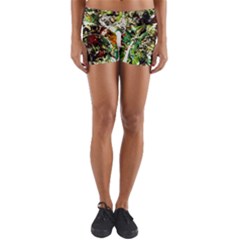 April   Birds Of Paradise 5 Yoga Shorts by bestdesignintheworld