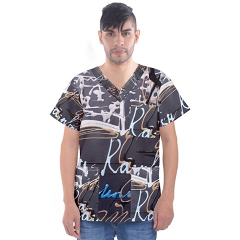 Dscf1638 - Written Poems Men s V-neck Scrub Top by bestdesignintheworld