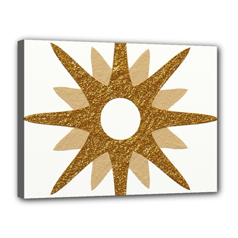 Star Golden Glittering Yellow Rays Canvas 16  X 12  by Sapixe