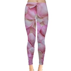 Romantic Pink Rose Petals Floral  Leggings  by yoursparklingshop