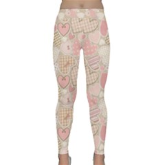 Cute Romantic Hearts Pattern Classic Yoga Leggings by yoursparklingshop