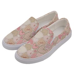 Cute Romantic Hearts Pattern Men s Canvas Slip Ons by yoursparklingshop