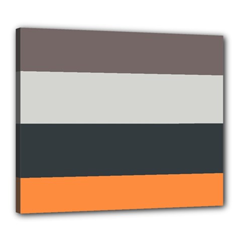 Orange Sand Charcoal Stripes Pattern Striped Elegant Canvas 24  X 20  by yoursparklingshop