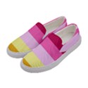 Red Orange Yellow Pink Sunny Color Combo Striped Pattern Stripes Women s Canvas Slip Ons View2