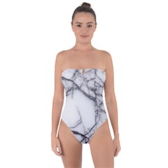 Marble Tiles Rock Stone Statues Tie Back One Piece Swimsuit