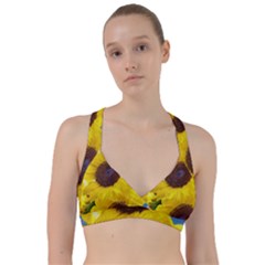 Sunflower Floral Yellow Blue Sky Flowers Photography Sweetheart Sports Bra by yoursparklingshop