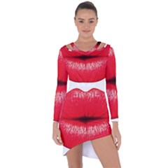 Oooooh Lips Asymmetric Cut-out Shift Dress by StarvingArtisan