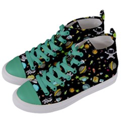 Space Pattern Women s Mid-top Canvas Sneakers by Valentinaart