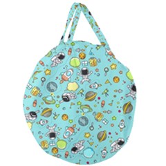 Space Pattern Giant Round Zipper Tote by Valentinaart