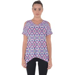 Colorful Folk Pattern Cut Out Side Drop Tee by dflcprints