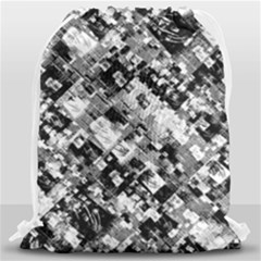 Black And White Patchwork Pattern Drawstring Bag (large) by dflcprints