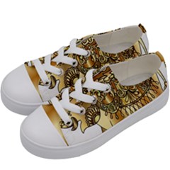 Gold Elephant Pachyderm Kids  Low Top Canvas Sneakers