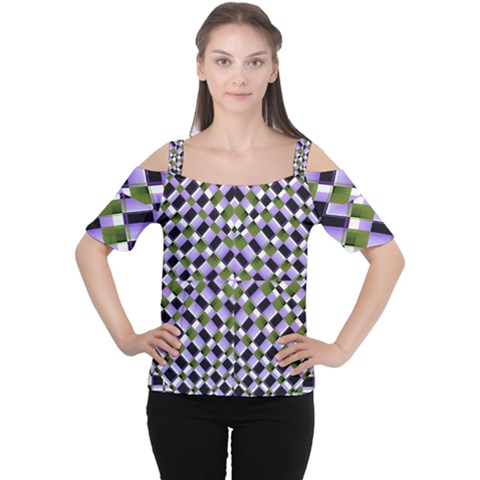 Hypnotic Geometric Pattern Cutout Shoulder Tee by dflcprints