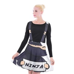 Ninja Baby Parent Cartoon Japan Suspender Skater Skirt by Simbadda