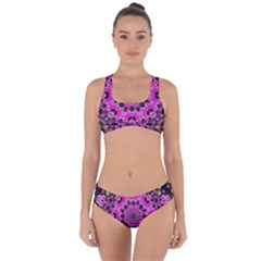 Namaste Decorative Flower Pattern Of Floral Criss Cross Bikini Set