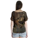 Mammal Nature Wood Tree Waters V-Neck Flutter Sleeve Top View2