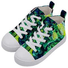 Old Tree And House With An Arch 3 Kid s Mid-top Canvas Sneakers by bestdesignintheworld