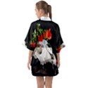 Animal skull with a wreath of wild flower Quarter Sleeve Kimono Robe View2