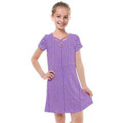 Mod Twist Stripes Purple And White Kids  Cross Web Dress