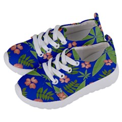 Leaves On Blue Kids  Lightweight Sports Shoes by LoolyElzayat