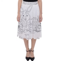 Coloring Picture Easter Easter Bunny Folding Skater Skirt by Sapixe