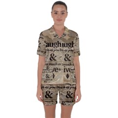 Motivational Calligraphy Grunge Satin Short Sleeve Pyjamas Set by Sapixe