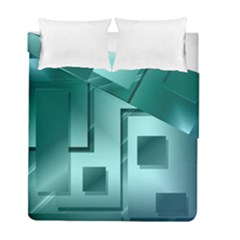 Green Figures Rectangles Squares Mirror Duvet Cover Double Side (full/ Double Size)