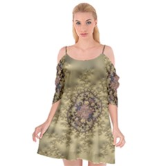 Fractal Art Colorful Pattern Cutout Spaghetti Strap Chiffon Dress